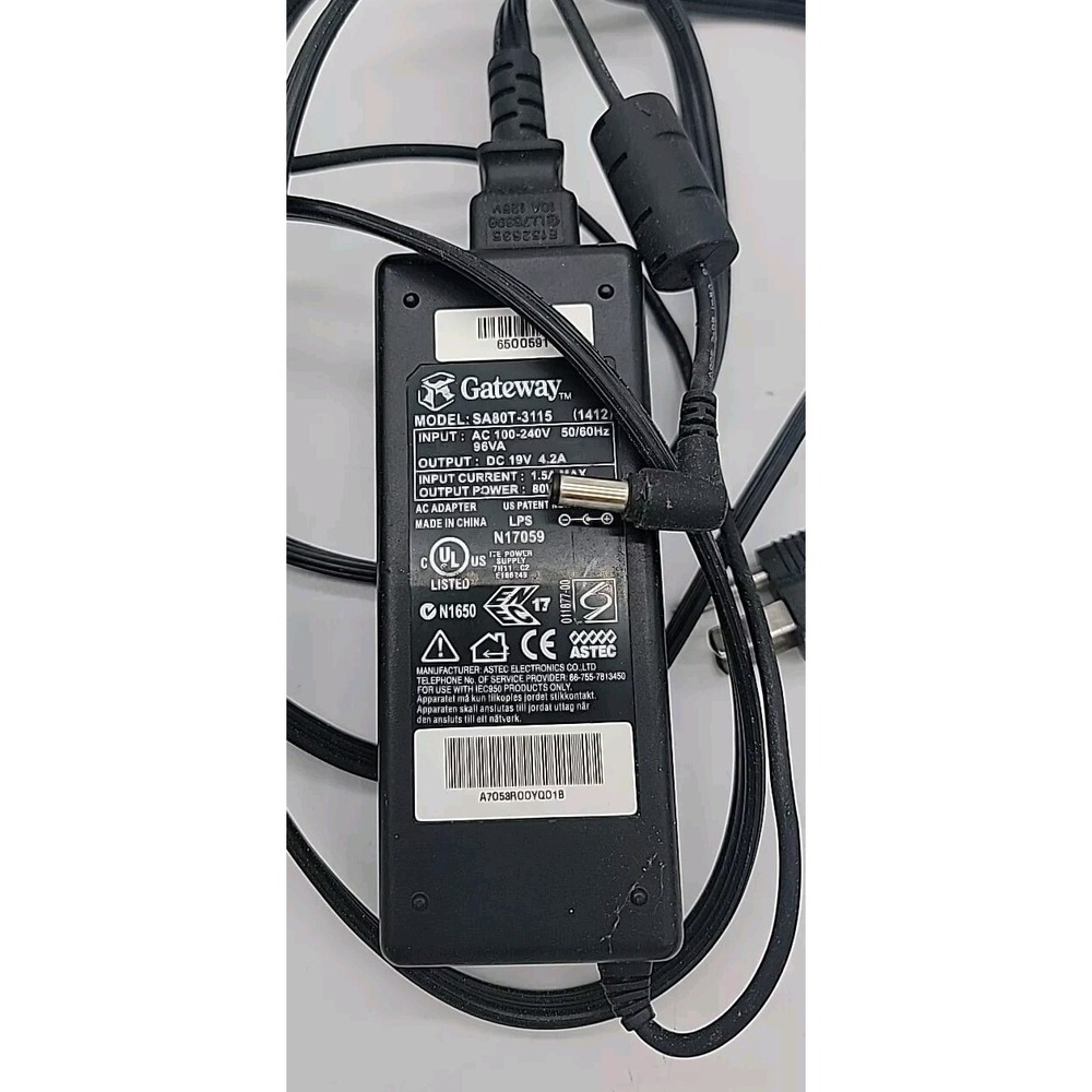 Genuine Gateway SA80T-3115 AC Adapter Laptop Power Supply Cord 19V 4.2A 80W OEM
